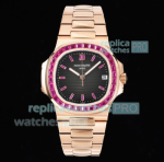 GR Factory Patek Philippe Nautilus 5711 Rose Gold Watch Pink & Black Dial 40.5mm